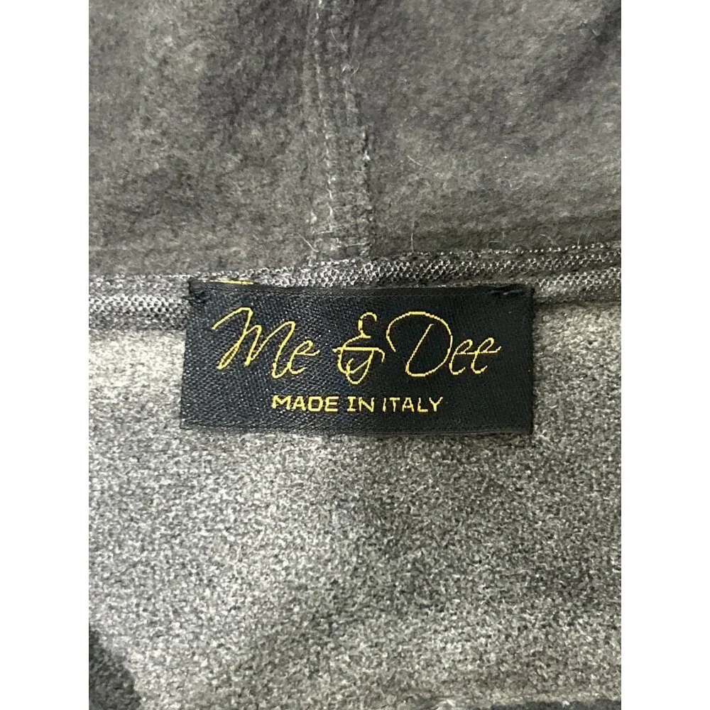 Me & Dee Sequin Gray & Black Hoodie Jacket Made In Italy Size S - Picture 4 of 7